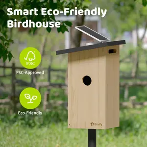 Birdfy Nest Ebony - Wooden Smart Birdhouse
