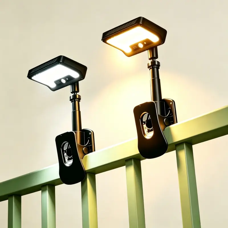 Clip-on Solar Outdoor Motion Sensor Light, 3 Color Temperature Adjustable Wall Lamp with Remote Control, 360° Rotatable IP65 Waterproof Solar Security Light for Patio, Yard