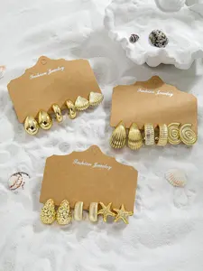 women's Unique Ear Stud Set, 3 Stylish Designs for Commuting, Versatile Earrings, Trendy Accessory for Everyday Wear