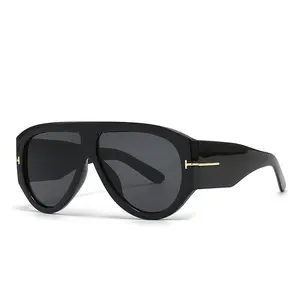 Retro Oversized Aviator Sunglasses - 70s-Style, Thick-Frame, Luxury Designer, Anti-UV, Avant-Garde, Dual-Gender Sunglasses for Women and Men, Anti-Uv Women's Sunglasses, Avant-Garde Women's Sunglasses