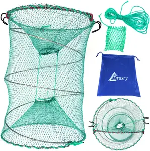 Portable Fishing Bait Trap for Crawfish and Shrimp Net with 0.28 Inch Mesh - 15.7in x 11.8in (30cm x 40cm)