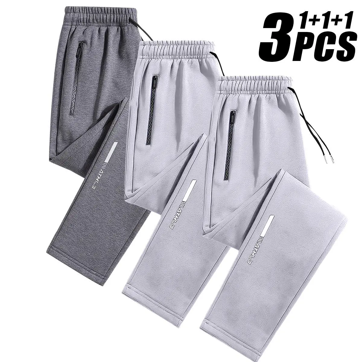 3-Pack Men's Sport Pants, Ice Silk & Breathable, Regular Fit, Fashionable for Sports, Outdoor Activities, Gym & Running 3-Pack Men's Sport Pants, Ice Silk & Breathable, Regular Fit, Fashionable for Sports, Outdoor Activities, Gym & Running