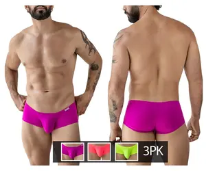 3-Pack Australian Latin Sports Underwear Trunks, Polyester Blend Fabric, Breathable, Supportive Pouch, Multi-Size, Three Pack