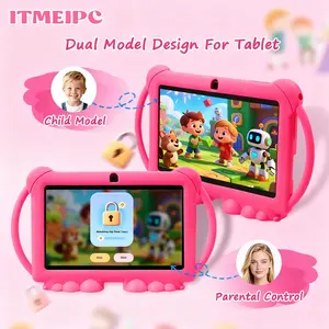 7 Inch Kids Tablet PC, Child Model, Quad Core Android 14.0, 2gb RAM 32GB ROM, Dual Camera 2mp+2mp, Wi-Fi 6, Bluetooth-compatible, Shockproof Case, Parental Control