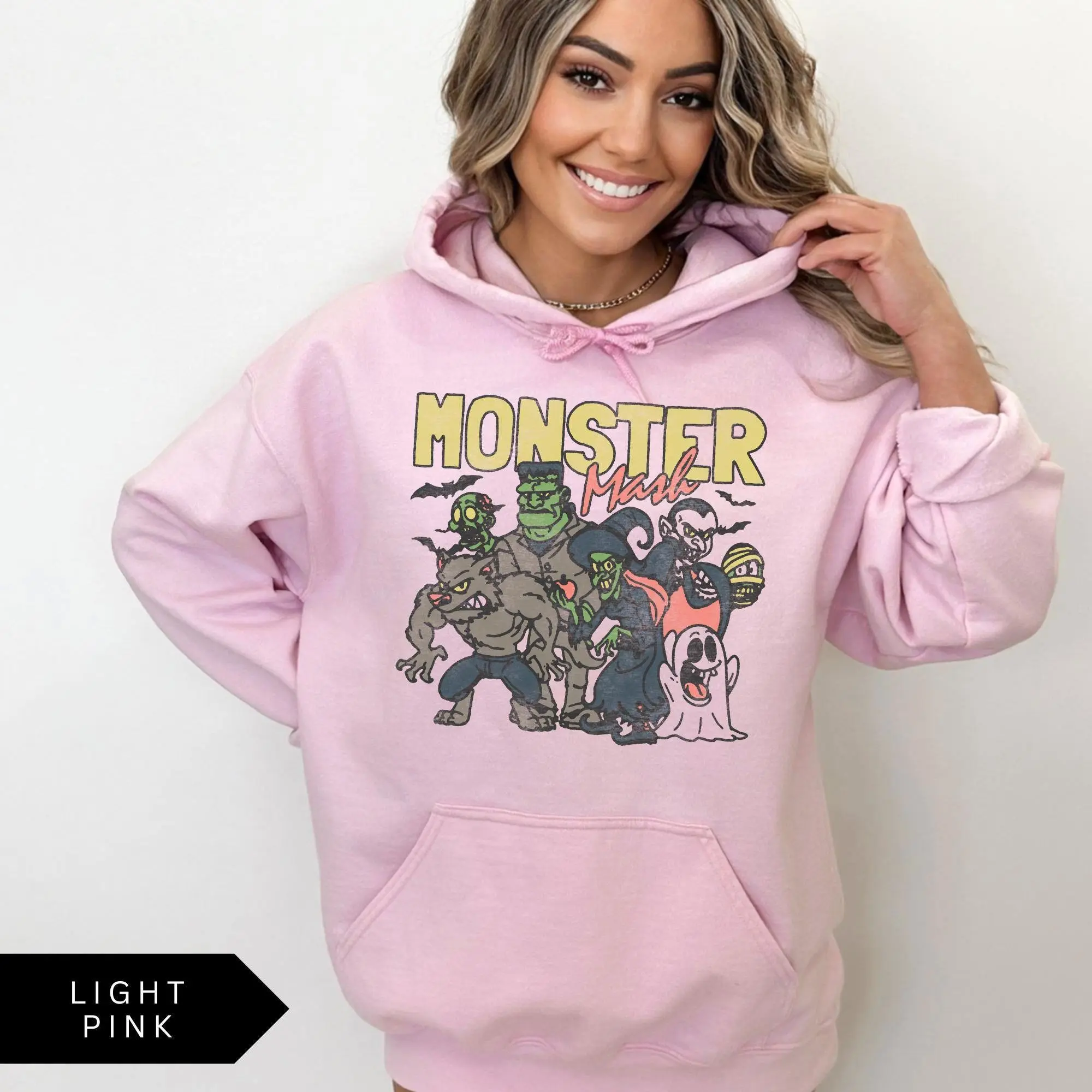 Monster Mash Hoodie, Retro Halloween Aesthetic, Vintage Halloween Sweatshirt, Graphic Monster Hoodie, Fall Oversized Shirt, Halloween Gift