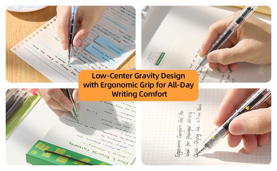 EpenGo Fidget Click Pen - Retractable 0.5mm Quick Dry Gel Ink Fine Tip Unique Pen, Built-In Joystick Stress Relief Toy, Cute Aesthetic Stationery Writing Tool for Back to School Shopping, College School Supplies, Mini Gifts