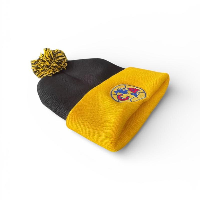 Mexican Soccer Team Embroidery Beanie with Pom Pom -  Knit Hat