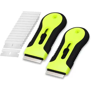 - Razor  Scraper Tool, 2 Pack, 30 Extra Stainless Steel , Anti-Slip  Handle Design, Razor Scraper Set for Cleaning Window, , Oven, Glass, Stove