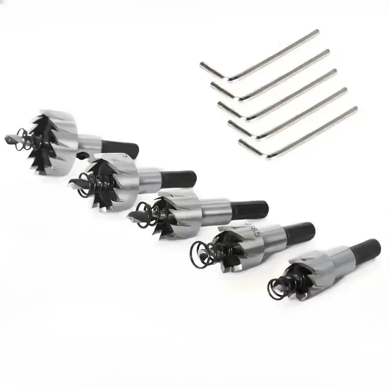 5pcs Titanium Coated High-Speed Steel Hole Cutters, Multi-Functional Metal Drill Bits for Stainless Steel, Copper, Iron & Aluminum