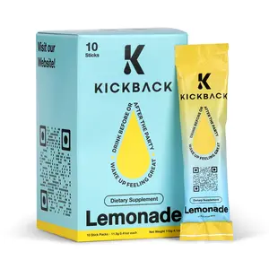 Kickback - Recovery Drink Lemonade 10 Pack - Premium Hydration Beverage with Electrolytes & Vitamins for Liver & Gut Support Energy & Focus Milk Thistle Drink Proprietary Formulation for Optimal Hydration - Healthcare