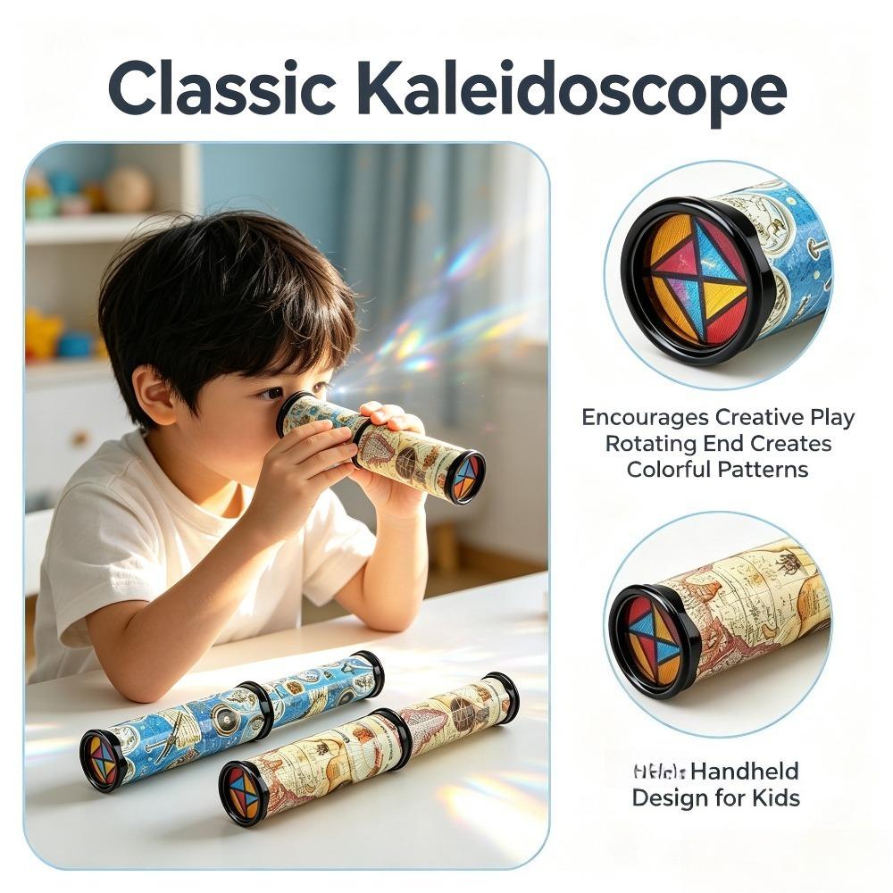 1pc Classic Retro World Map Handheld Rotating Kaleidoscope Toy - Puzzle Sensory Learning Toy, Stress Relief Gift for Kids, Novelty Birthday Party Present 1pc Classic Retro World Map Handheld Rotating Kaleidoscope Toy - Puzzle Sensory Learning Toy, Stress Relief Gift for Kids, Novelty Birthday Party Present