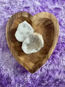 Beautiful! Rock specimen Geode matching halves Crystal calcite pair