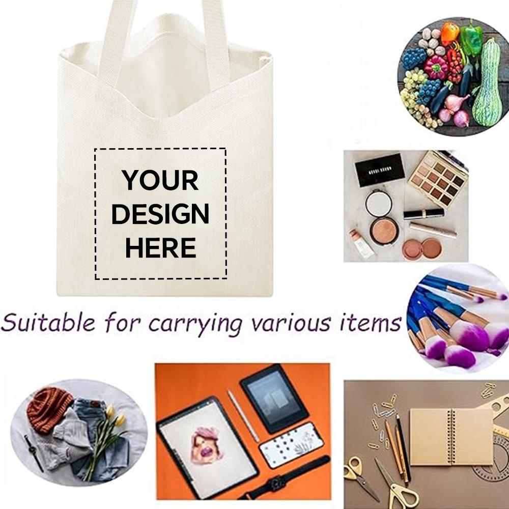 PODPersonalized custom canvas bag with customizable front and back, customizable photo/text/logo canvas tote bag for travel, going out, party.