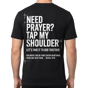Need Prayer Tap My Shoulder Bible Verse Christian T-Shirt Ultra-Soft Premium Drape Fabric Classic Unisex Fit