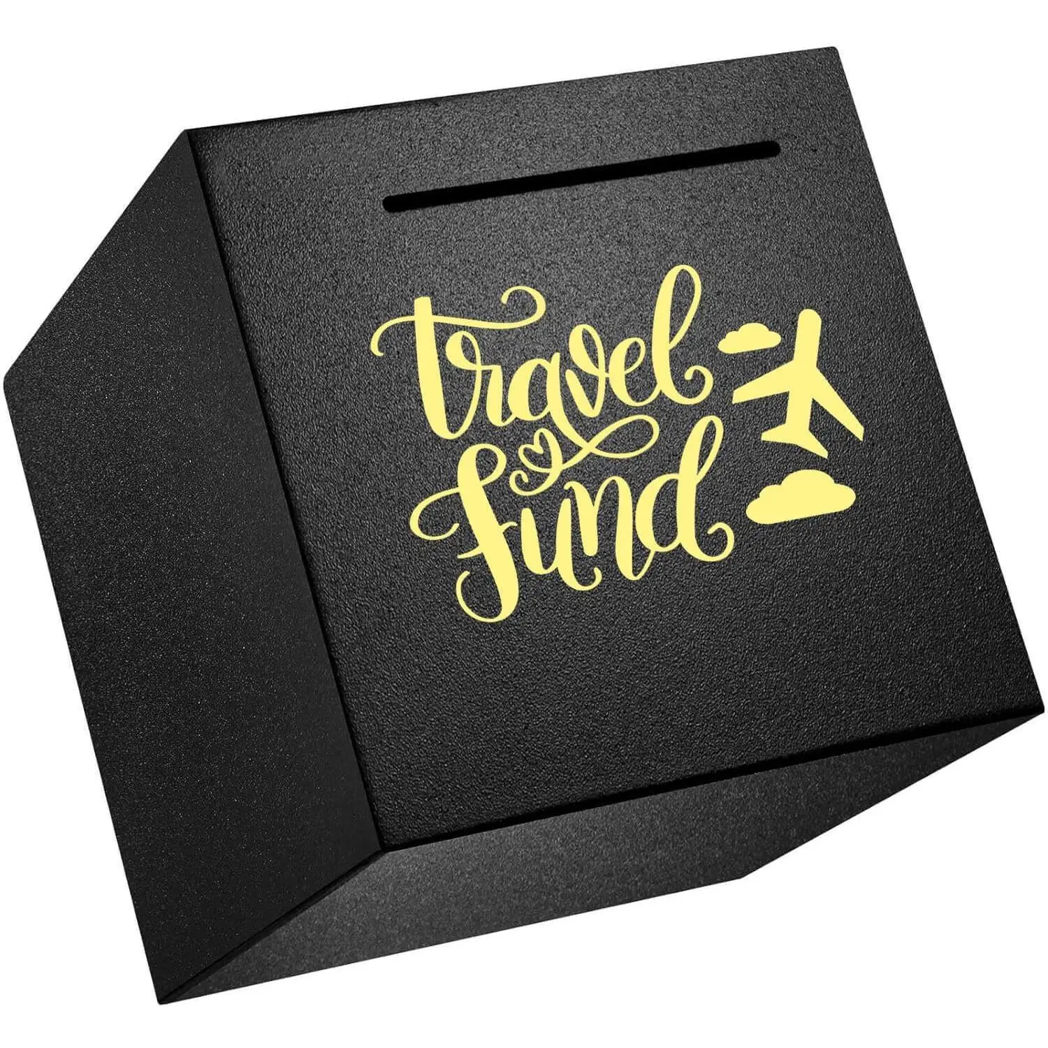 4.72" Black Stainless Steel Forced Savings Piggy Bank | Unbreakable Adult Money Jar, Goal-Oriented Travel Fund/Coin Bank for Saving Challenges