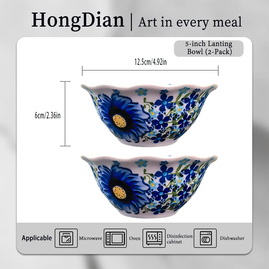 5" Blue Pavilion Bowls 2pcs