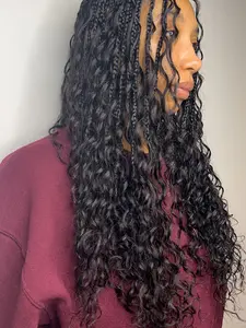 Unprocessed Double Drawn Virgin Human Braiding Hair with no weft for Boho Braids, Locs and Twists - Deep Wave, 95-100g Bundles