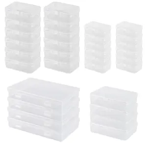32-Piece Storage Box with Lid, Small, Storage Container with Lid with 4 Different Sizes, Transparent Plastic Storage Box for Beads and Other Small Craft Items