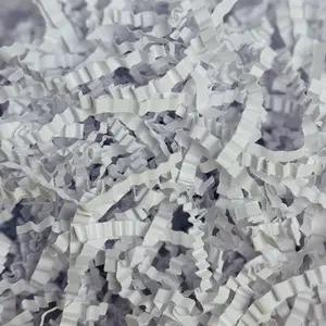 White Crinkle Cut Paper Shred Thick Premium Basket Filler Made in USA Eco Friendly for Gift Boxes and Small Business Packaging