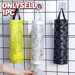 1/3pc Kitchen Wall Mounted Storage Bag, Grocery Bag Holder, Mesh Hanging Storage Bag Dispenser, Foldable Garbage Bag Organizer, High-Capacity Shopping Bag Sorting Hanging Bag, Space Saving Organizer