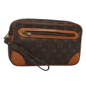 Pre-owned Louis Vuitton Canvas Clutches & Wristlets Monogram Marly Dragonne GM Clutch Bag