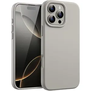 JETech Liquid Silicone Case for iPhone 16 Pro Max 6.9-Inch, Silky Soft Touch Full-Body Protective Phone Case, Anti-Scratch Shockproof Cover with Microfiber Lining (Natural Titanium)