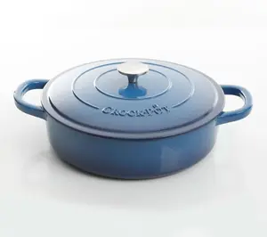Crock Pot Artisan Enameled 5qt Round Braiser Pan Sapphire Blue