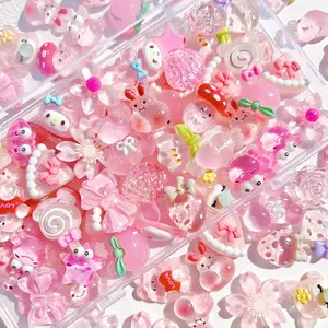 60pcs Slime Charms Cute Set, Bulk Mixed Resin Charms Set Ornament Scrapbooking