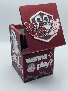 FILM RED UTA One Piece/OPTCG Leader Deck & Dice Box: Fits up to 100 Cards Single Sleeves | Show off your Leader Card | NEW GENESIS Song Via NFC Tag | Mini Snap Included, 3D Printed and Handmade! Fits Triple Sleeved Cards