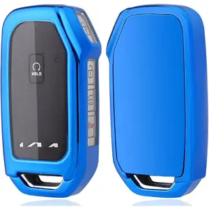 Soft TPU Protector Key Fob Cover Case fit for 2020 2021 2022 Kia Telluride K5 Ceed Cerato Forte NIRO Seltos SX Turbo Sorento Soul Sportage Keyless Entry Key Fob (Blue)