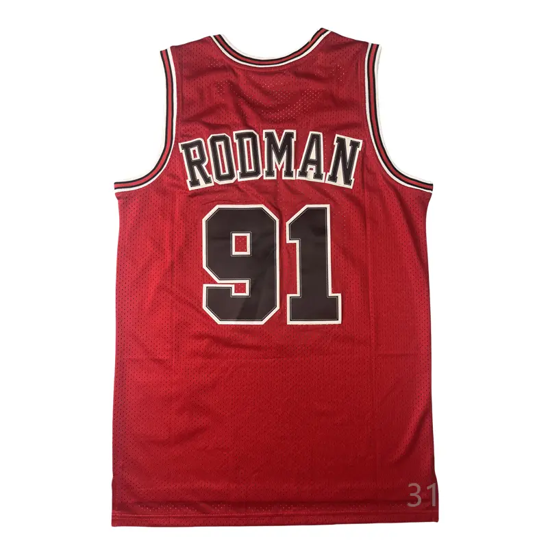 Dennis Rodman Men's Sleeveless stitched Basketball Jersey 1997-98 Red