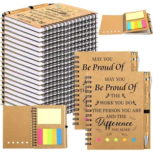 100 count Inspirational Gifts Set Include 50 Spiral Notebooks 50 Pens May You Be Proud of The Work You Do Motivational Thanks Gifts for Coworker Teachers  to School(Proud)