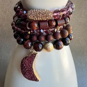 Marvelous Mahogany Zambia Bracelet with Unique Design and Sparkling Accents