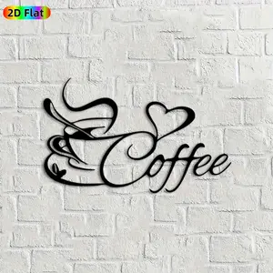 1pc Coffee Cup Metal Wall Art,Coffee Cup Statue Mural, Ideal Gift for Valentine's Day, Wedding, Coffee Decor Enthusiasts, Weather-Resistant Metal Wall Decor Wall Sculptures, Perfect for Kitchen Wall & Patio Fence, Charming Home Decor
