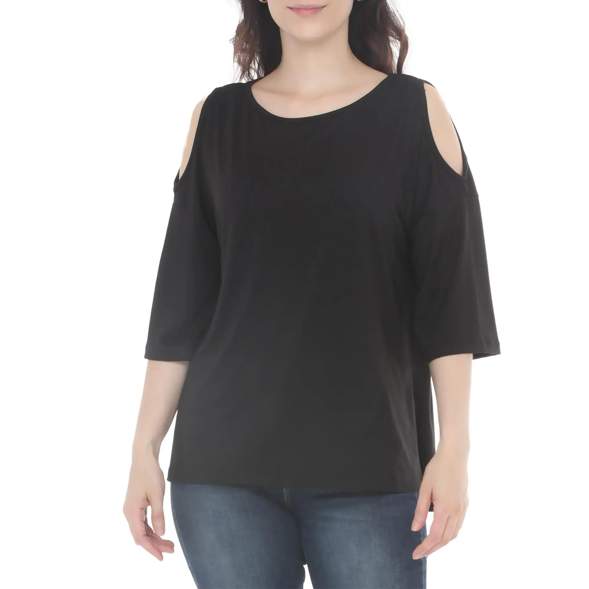 White Mark Women’s Casual Cold Shoulder Pullover Top, Sizes S-XL