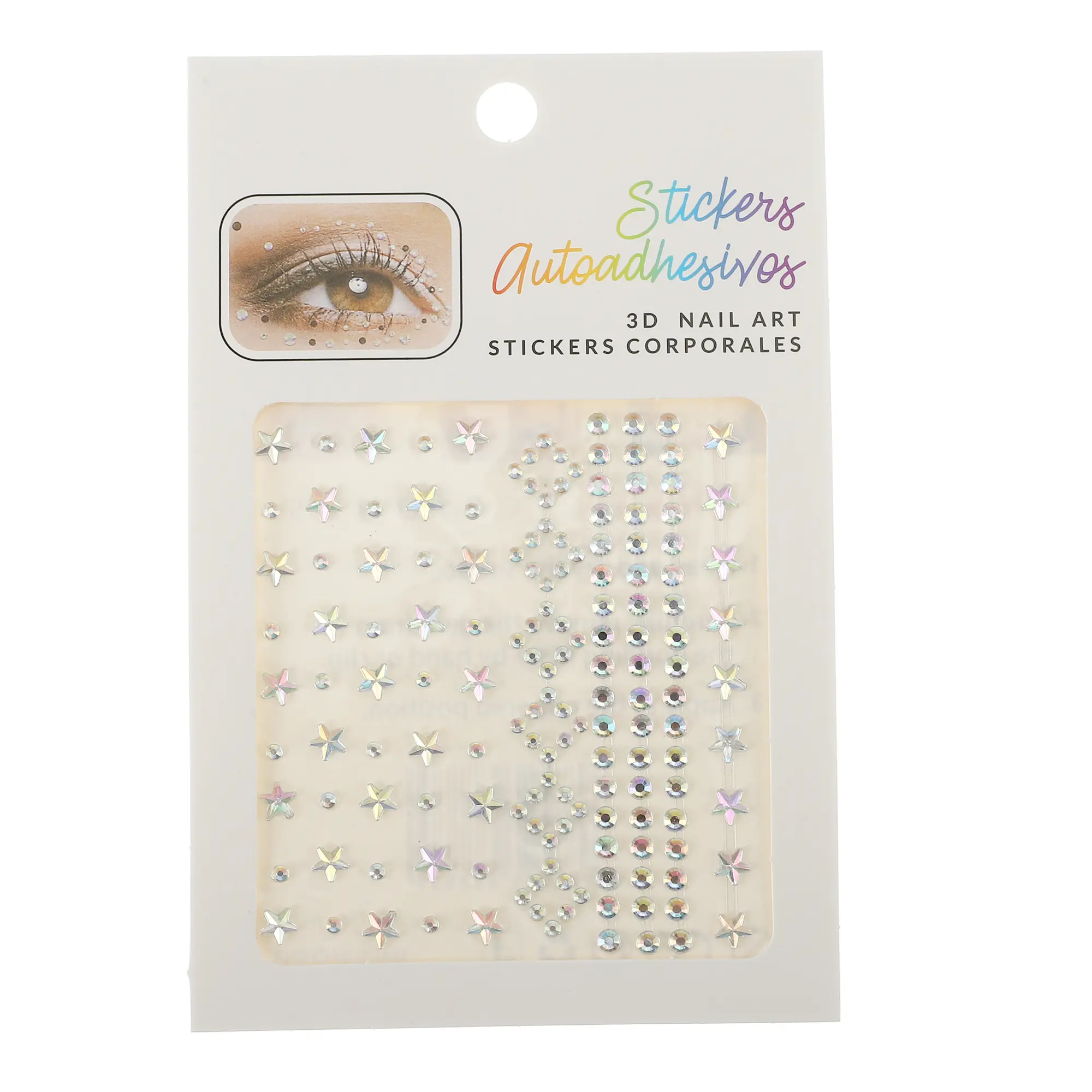 Unique Bargains Unique Face Rhinestone Stickers for Concert White Assorted Color 1 Pc