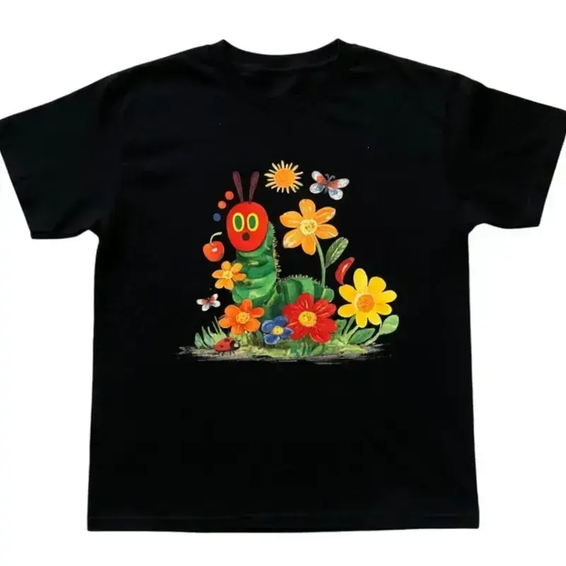 The Very Hungry Caterpillar Y2K Floral T-Shirt, Cute Vintage Graphic Tee