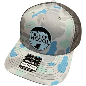 Gulf of Mexico Hat - Gray Camouflage with "Gulf of Mexico" Logo, Adjustable Fit, Classic Design Adjustable Leather Patch Hat hat mexico design