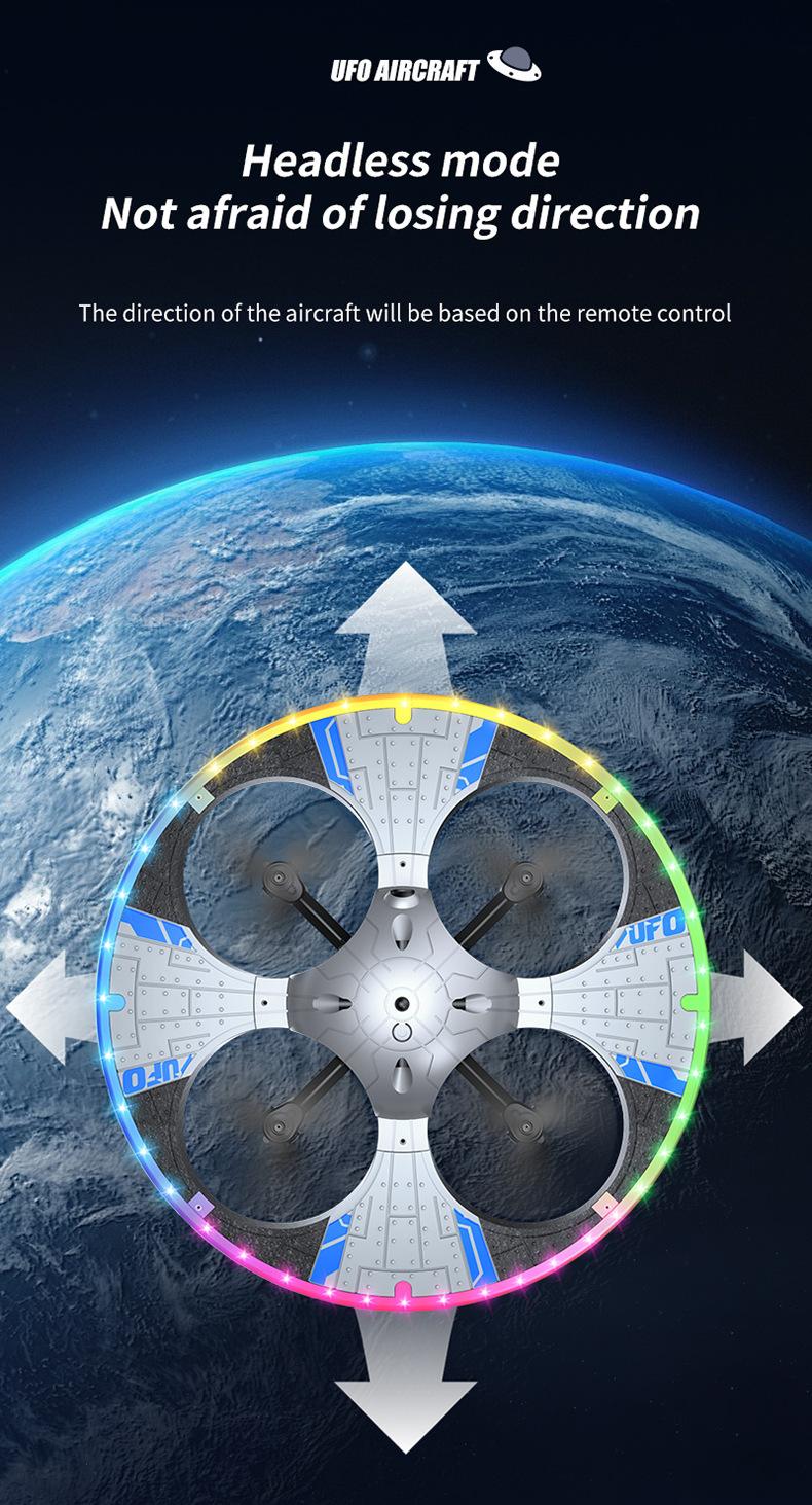 Foam UFO Drone – RC Aircraft with Colorful LED Lights, Auto Hover, 360° Stunt Flips, Toss-to-Fly Feature, Dual Battery Pack