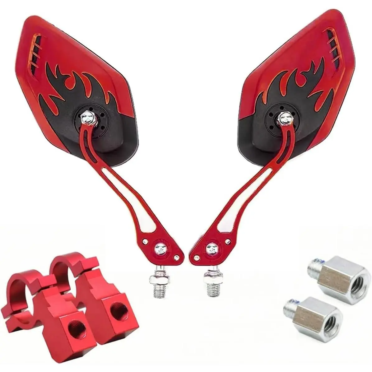 Mirrors for Electric Bikes - 2 Pack Mirrycle  Mirrors, Handlebar Rearview Mirror, Bicycle Mirrors for Handlebars - Enhance Safety and Visibility on Your Electric (red)