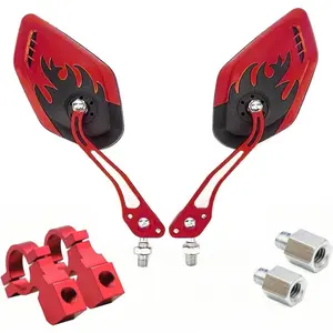 Mirrors for Electric Bikes - 2 Pack Mirrycle  Mirrors, Handlebar Rearview Mirror, Bicycle Mirrors for Handlebars - Enhance Safety and Visibility on Your Electric (red)