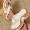 Women's Platform Flip-Flop Sandals, Beach Flip Flops, Soft Padded EVA Flatform Summer Shoes with Slip-Resistant Sole for Beach, Daily Wear, and Outdoor Activities