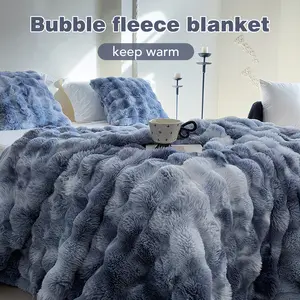 1 Count Soft Faux Fur Throw Blanket Solid Reversible - Lightweight Yet Warm Layer for Camping Trips