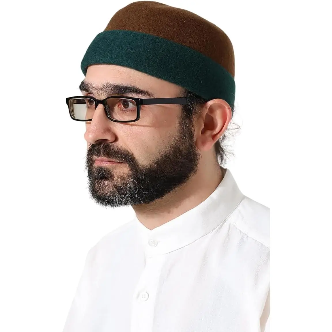 ihvan online Turkish Muslim Winter Kufi Hats for Men, Wool Felt Roll-up Edge Islamic Cap, Taqiya, Takke, Peci, Islamic Gifts2026