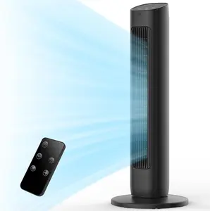 XBEAUTY Bladeless Tower Floor Fan - 85° Oscillating, Quiet, Fast-Cooling, 3 Wind Speeds, 2 Wind Modes, 15H Timer, Remote Control, LED Display, Compact Slender Form, Kids-Safe, Portable for Bedroom, Office (Green)