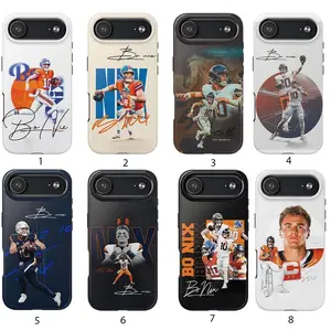 Sport Bo Nix Football Player Quarterback Fan Jersey Art Heavy Duty Tough Phone Case Shockproof Drop Protection Durable Hard Cover Manly Gift for iPhone 11 12 13 14 15 16 17 Pro Max Plus