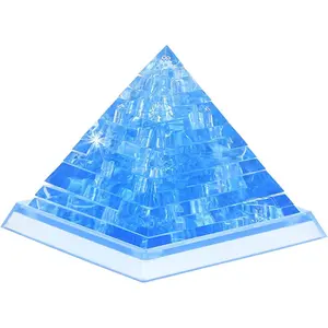 3D Crystal Pyramid-Shaped Puzzle, Crystal Puzzle Brainteasers for Puzzlers Ages 16 and Up, 38PCS(Blue)