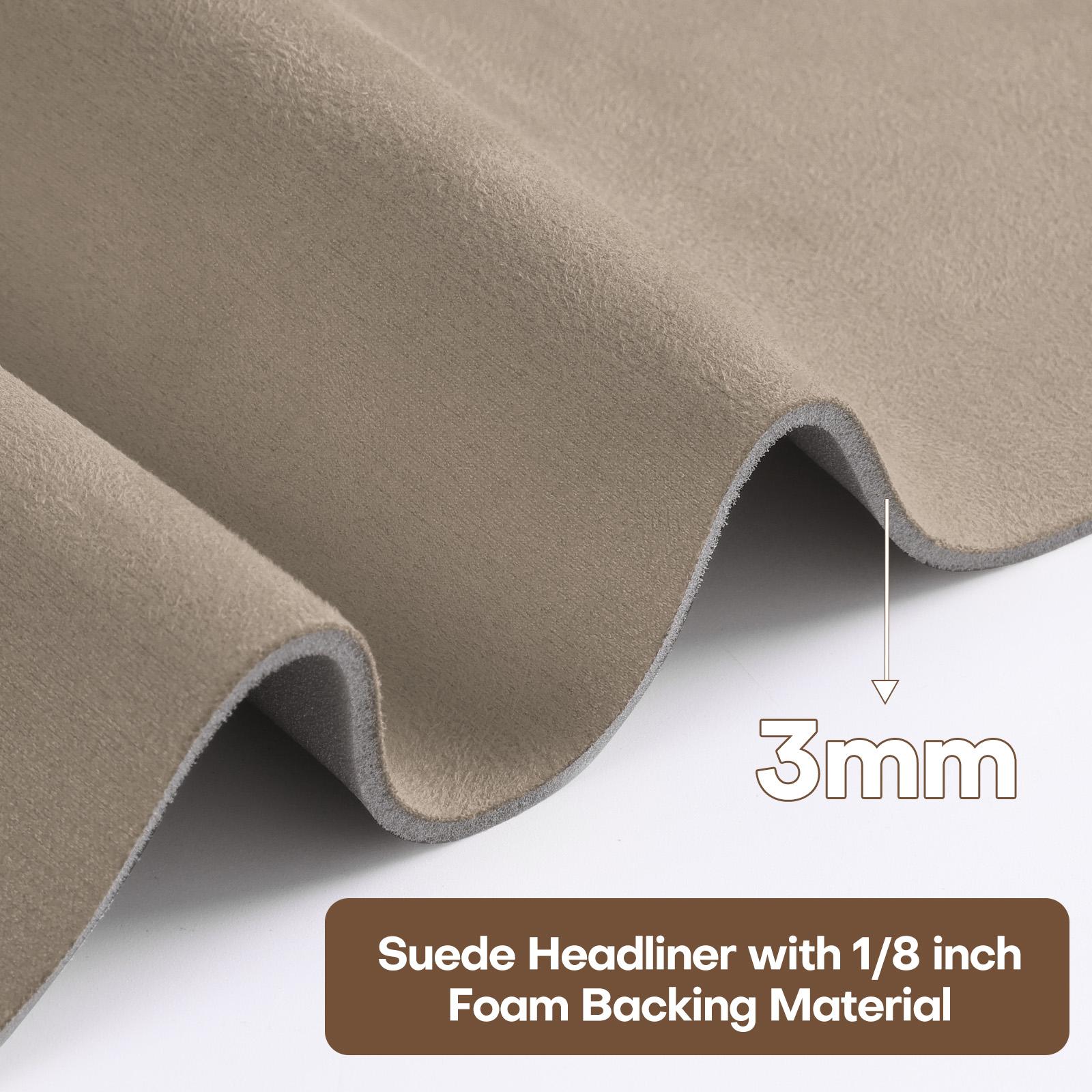 Auto Car Roof Liner Repair Replacement Fabric Suede Headliner 3mm Foam Fabric Upholstery  Boat interior refurbishment Renovation By Yard ceiling with Backing synthetic