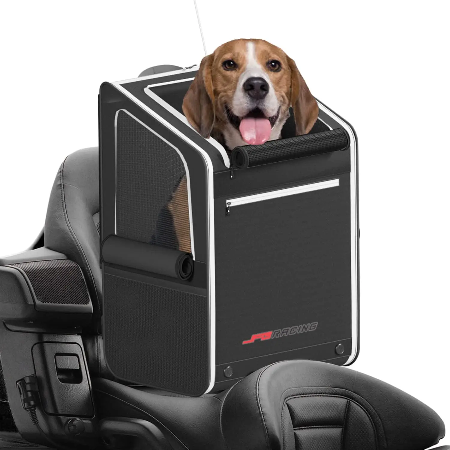 Motorcycle Pet Carrier Enclosure, Portable Folding Dog Backpack Carrier, Pet Carrier Bag for Street Glide Road King Goldwing GL1800 ATV ADV with Passenger Touring Seat Or Luggage Rack