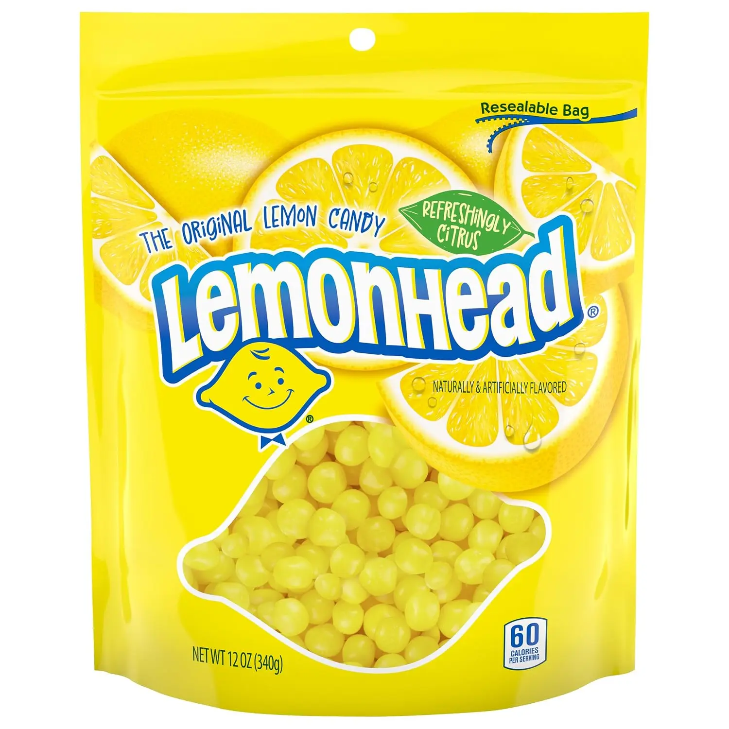 Hard Lemon Candy, Tangy & Sweet, Resealable Bag, 12 oz | Tangy sweet lemon hard candy, refreshing citrus, resealable bag, snacking, party bowls, sharing